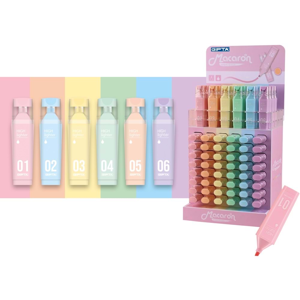 Gıpta Fosforlu Kalem Macaron 01 Pastel Pembe F1559 (1 Adet)