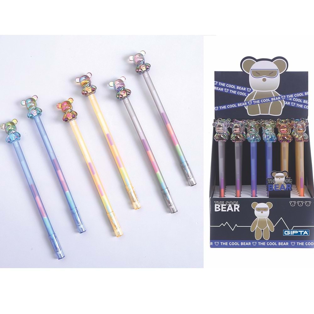 Gıpta Jel Kalem-bear Raınbow Renkli 24 Lü