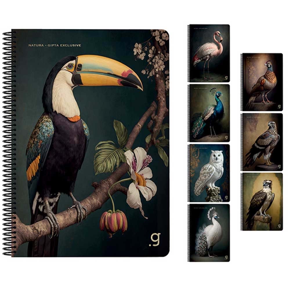Gıpta Spiralli Karton Kapak Defter Natura 17x24 80 Yp Kareli
