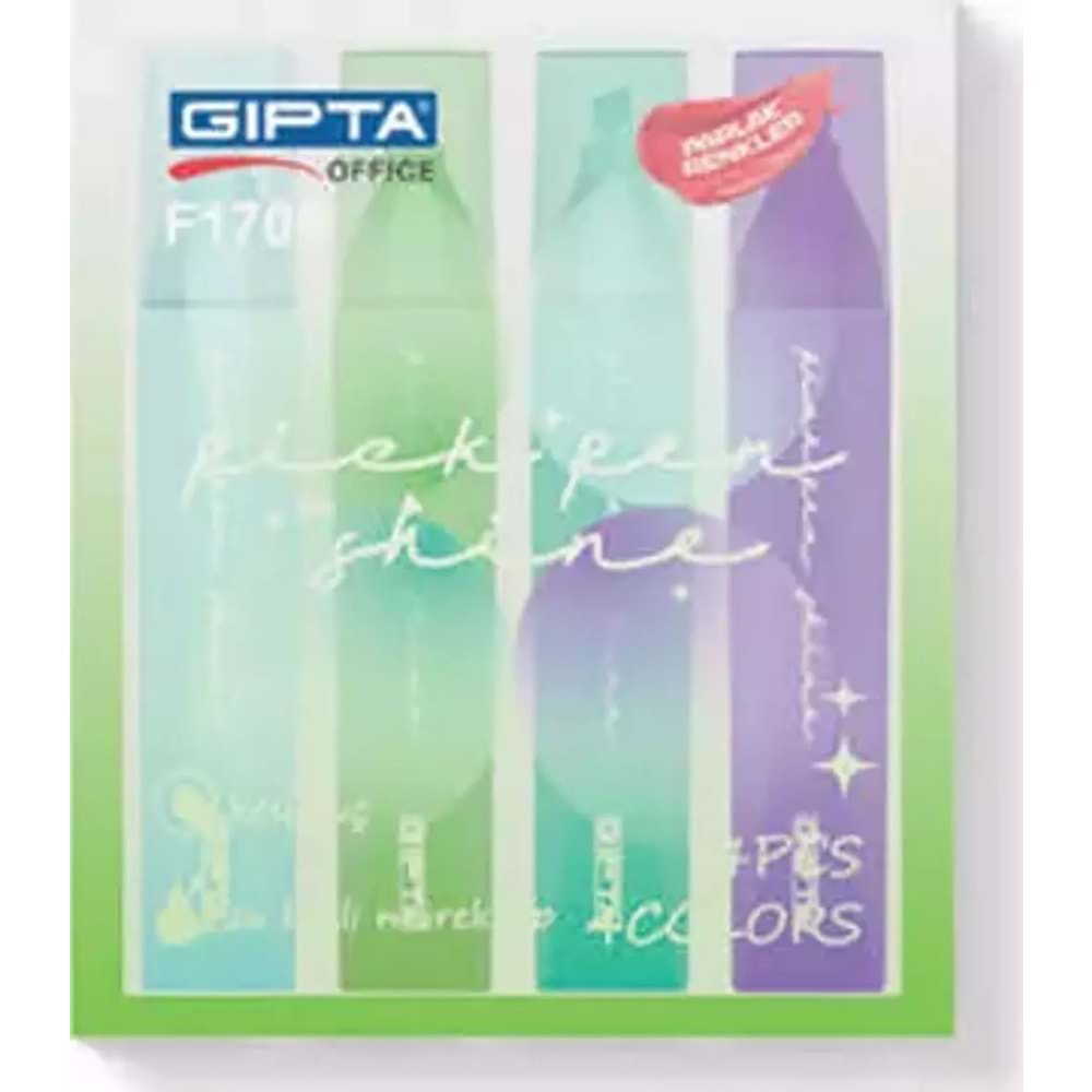 Gıpta Fosforlu Kalem Pickpen Shine 4 Lü Set Açık Renk F170900