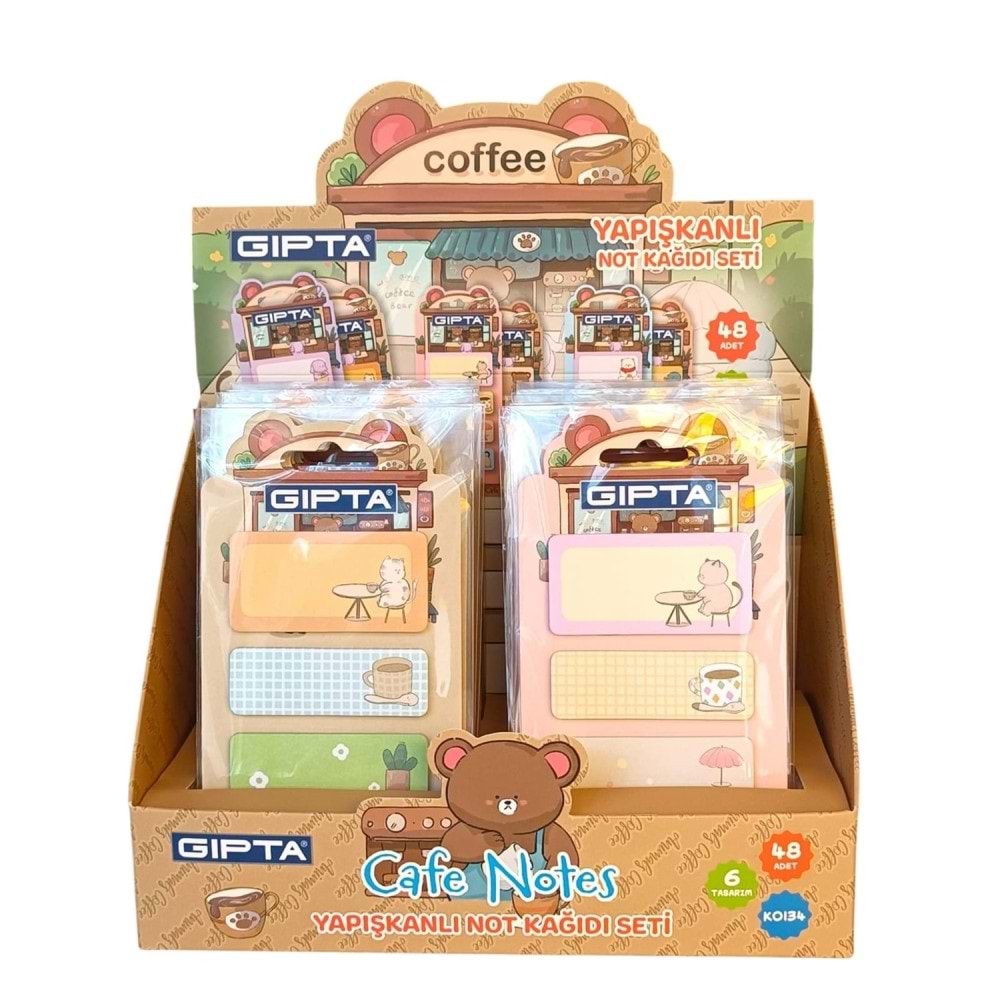 Gıpta Yapışkanlı Not-Cafe Notes 20yp 4 Parça 48 Li Stand K0134