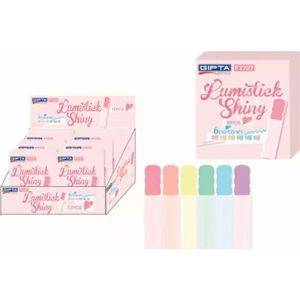 Gıpta Fosforlu Kalem Lumistick Shiny Simli 6 Lı Set F1727