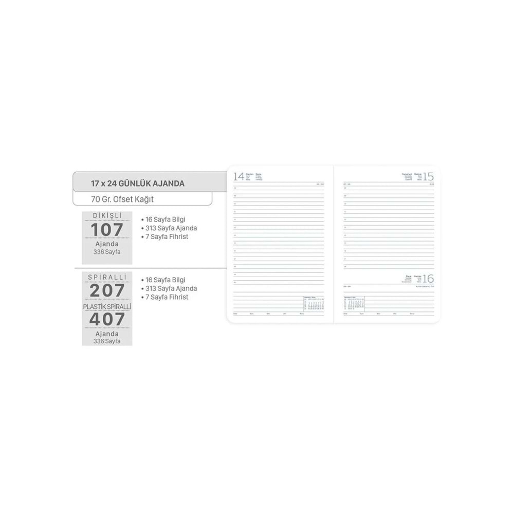 Gıpta Günlük Ajanda Eko 17x24 107-Eck