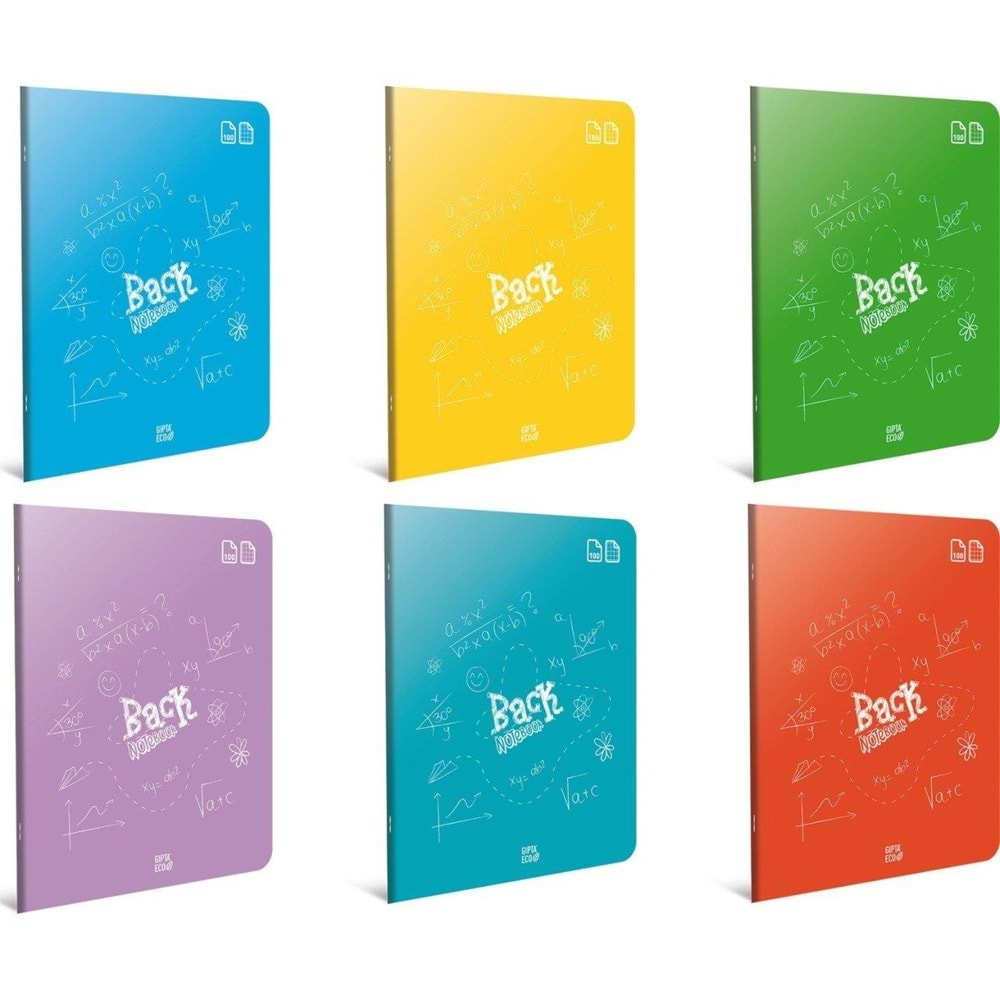 Gıpta Back Tel Dikiş Plastik Kapak Defter A4 80 YP Kareli 4985