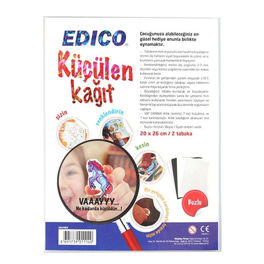 Edico Küçülen Kağıt Buzlu 20x26 Cm 2 Li