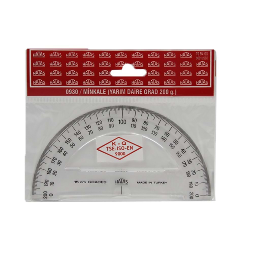 Hatas Minkale Plastik 200 Derece 15 CM 0930 (1 Adet)