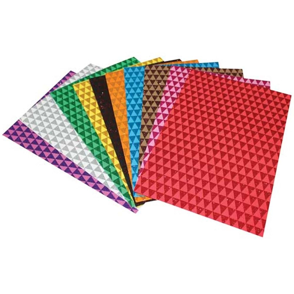 Lino Eva Üçgen Desenli 20x30 2 mm Karışık Renk Simli 2801J-2 (1 Adet)