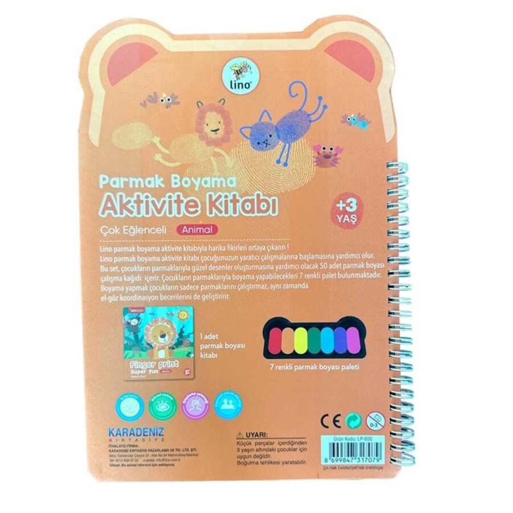 Lino Parmak Boyama Aktivite Kitabı Anımal Lp-600