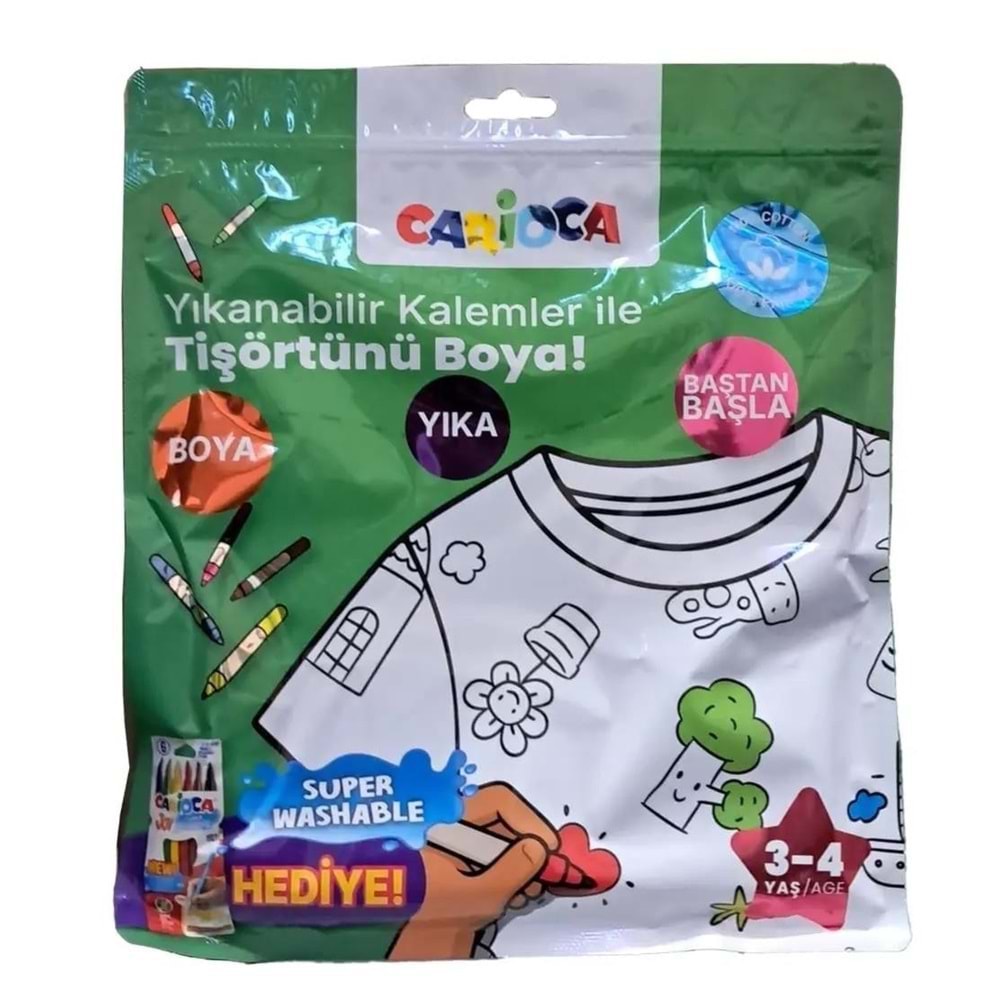 Carioca Boyanabilir Tişört-Keçeli Kalem 3-4 Yaş Ln-80005