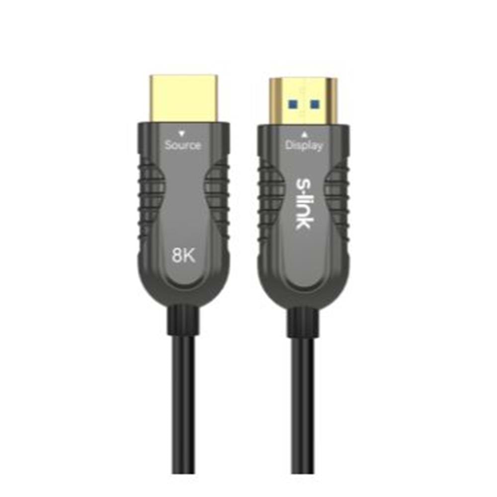 S-link SL-HM8K050 HDMI TO HDMI 50m v2.1 8K60 HZ 4K 120HZ Fiber Kablo