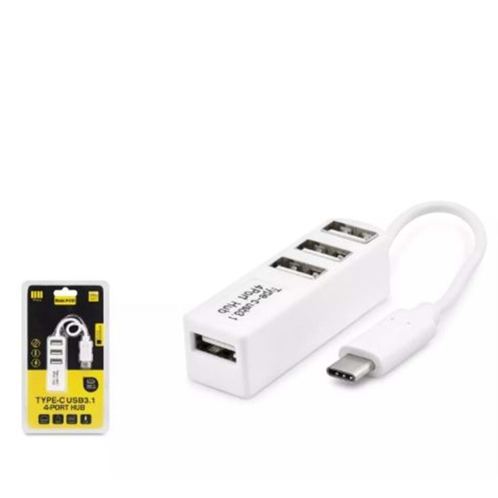 Hadron Hdx7015 Type-C Hub 4-Usb Beyaz (Telefon Uyumlu)