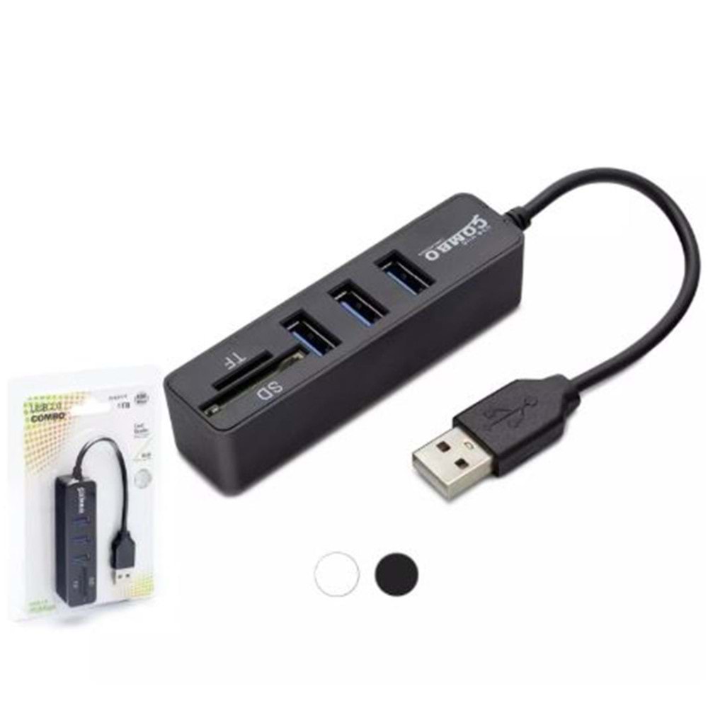 Hadron Hdx7009 Usb Hub Combo 3-Usb + Sd + Tf Siyah