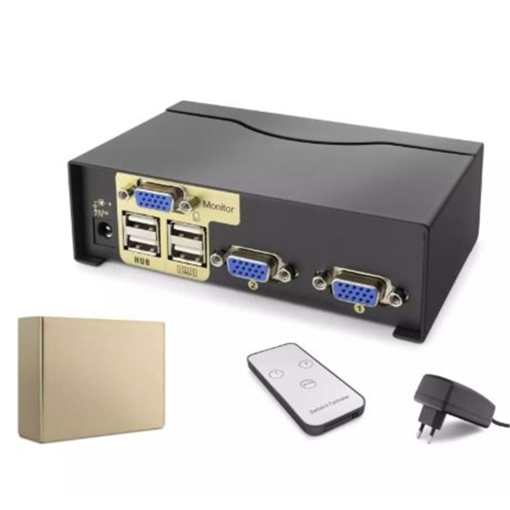 Hadron Hdx1380 2 Port Vga Kvm Switch Uzaktan kumandalı
