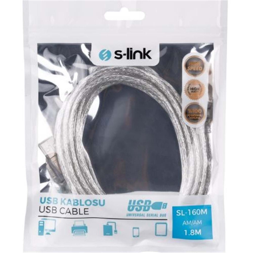 S-link SL-160M Usb 1.8m M-M Kablosu