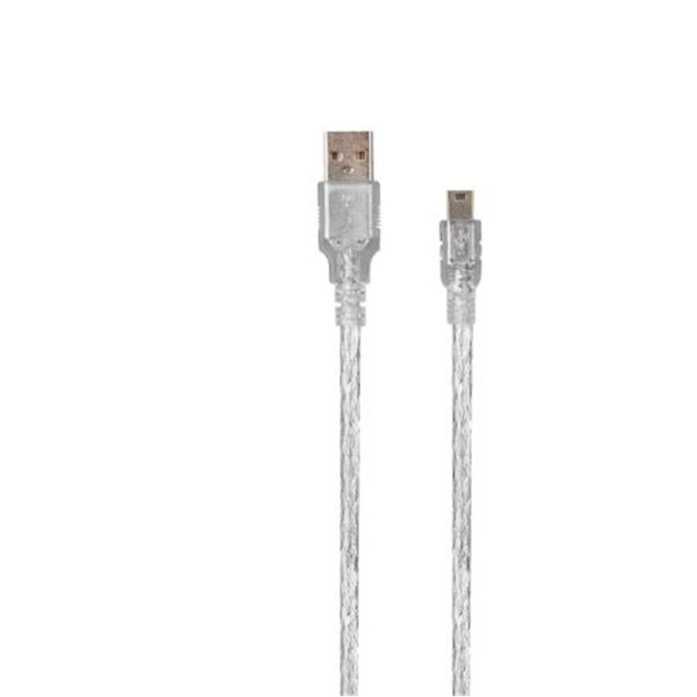 S-link SL-UK53 Usb2.0 3m Şeffaf Usb AM-Mini 5pin Kablo