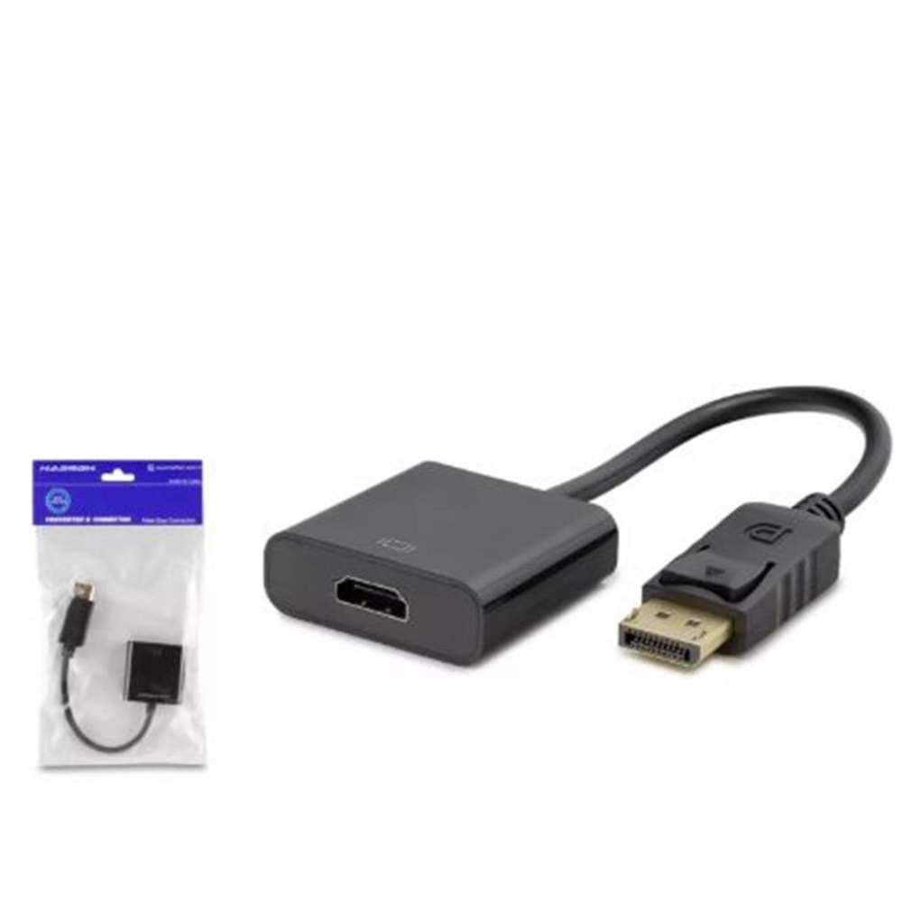 HADRON HDX7873 DisplayPort to HDMI Dişi Görüntü Dönüştürücü 4K 30 Hz - Siyah