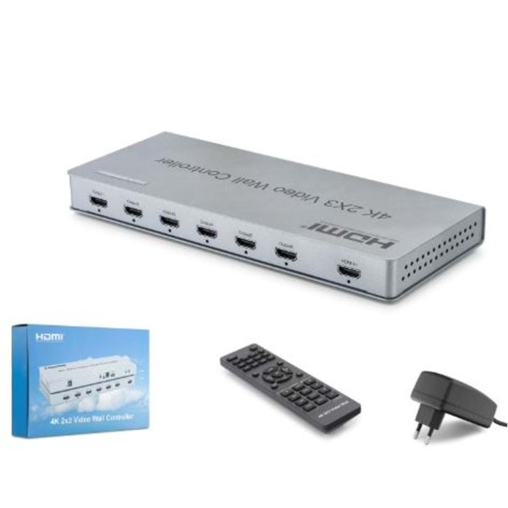 HADRON HDX1435 HDMI Video Wall Controller Kumandalı 4K 6 Ekran Gri