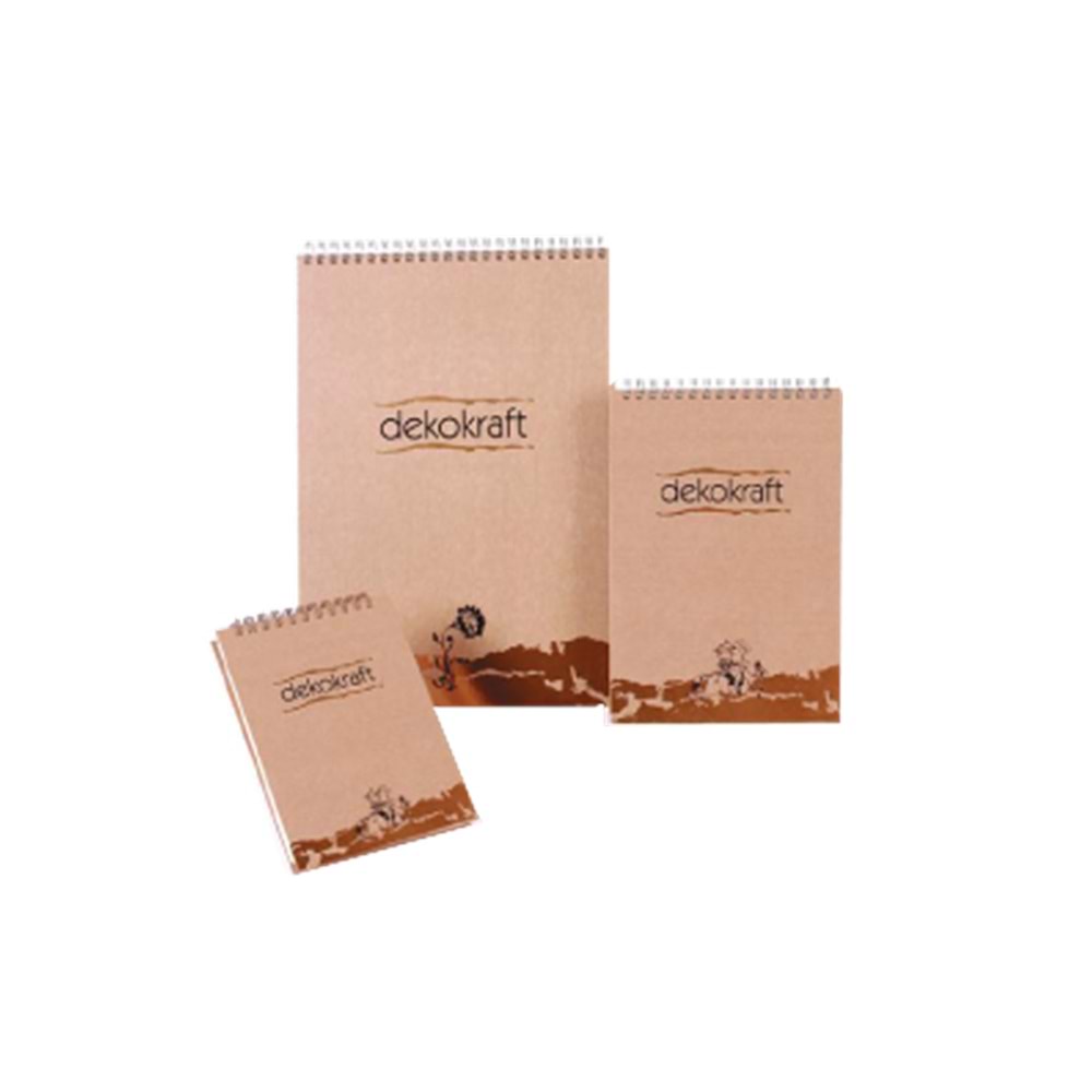 Keskin Color Not Defteri Dekokraft Spiralli Karton Kapak Çizgili 80 YP A6 144201-99