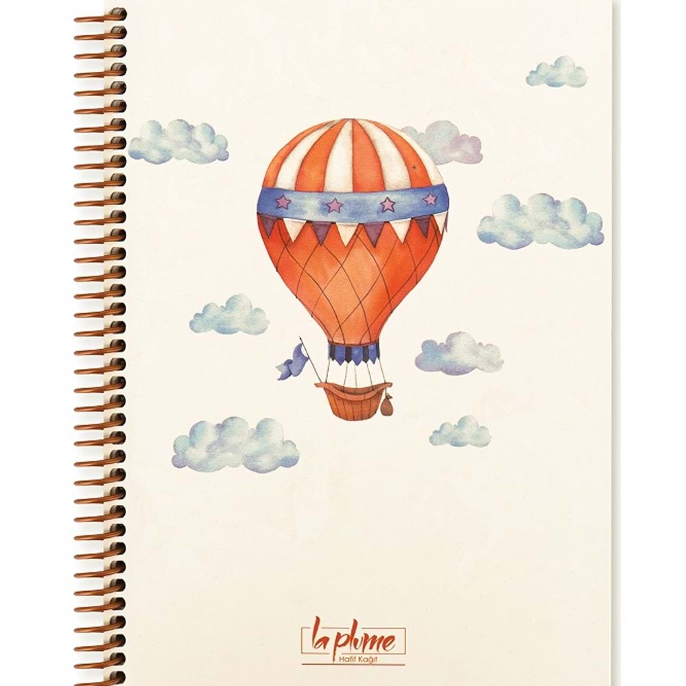 Keskin Color La Plume Balloon 17x24 80 Yp Kareli Spiralli Sert Kapak Defter