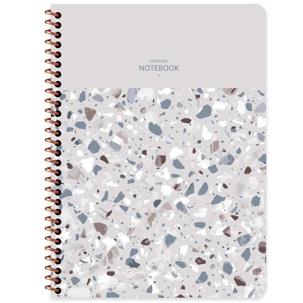 Keskin Color Defter 16,5x22,5 80 Yp.kar.pp Kp.Spiralli Terazzo