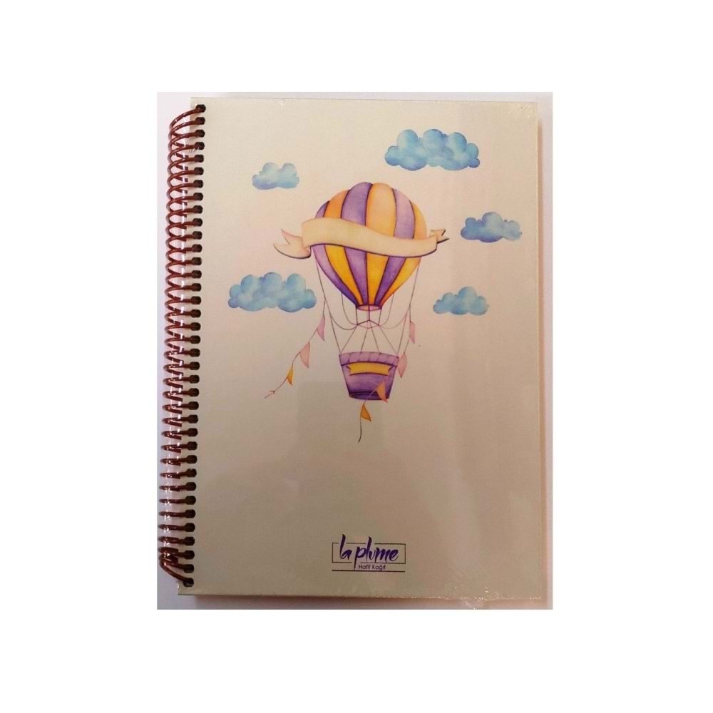 Keskin Color La Plume Balloon 17x24 80 Yp Düz Spiralli Sert Kapak Defter
