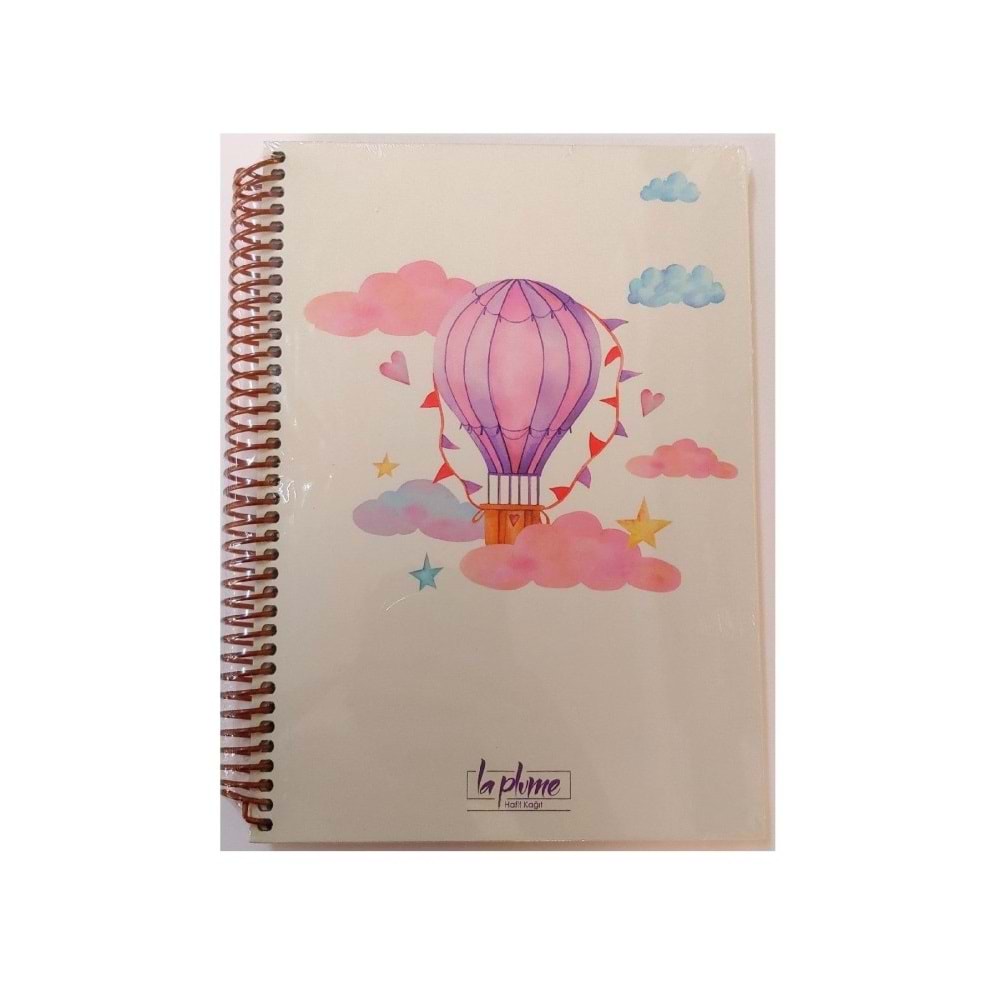 Keskin Color La Plume Balloon 17x24 80 Yp Düz Spiralli Sert Kapak Defter