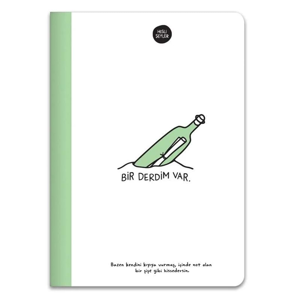 Hisli Şeyler Defter A5 80 YP Renkli Syf Çizgili Yeşil 500643-99