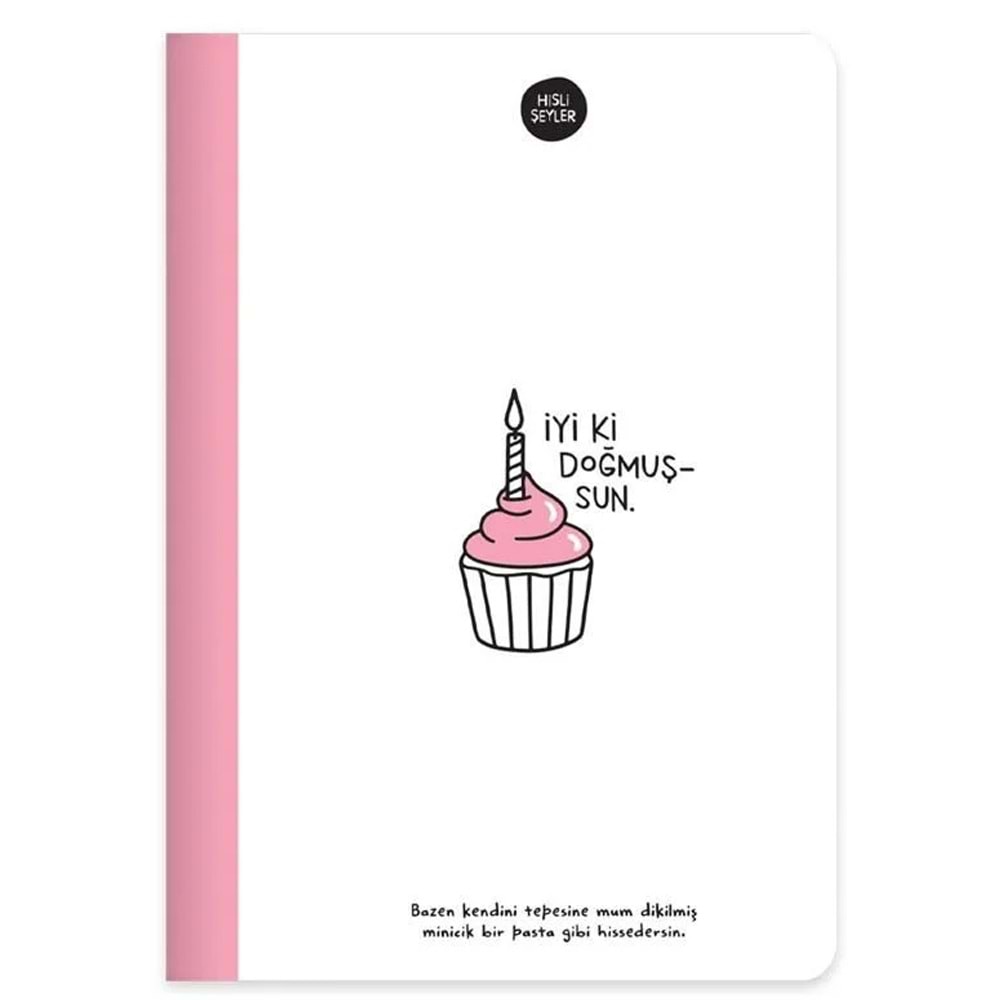 Hisli Şeyler Defter A5 80 YP Renkli Syf Çizgili Pembe 500642-99