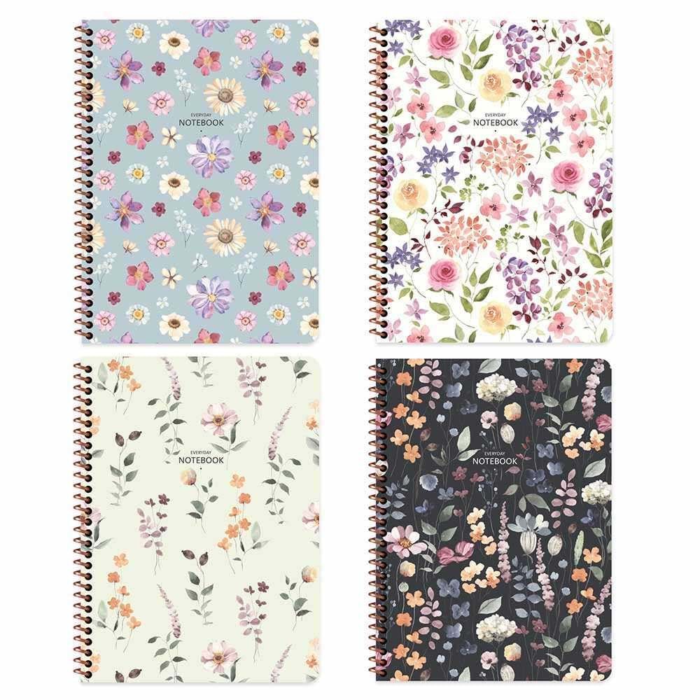 Keskin Color Defter Karton Kp.Spr.Çiçek 16,5x22,5 80 YP Kar.