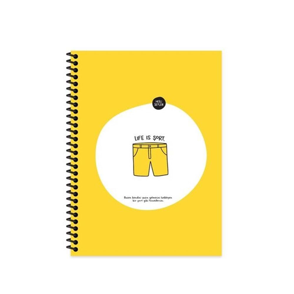 Hisli Şeyler Spiralli Kar.Kapak Stickerli Defter 18,5x25 80 YP Kar.
