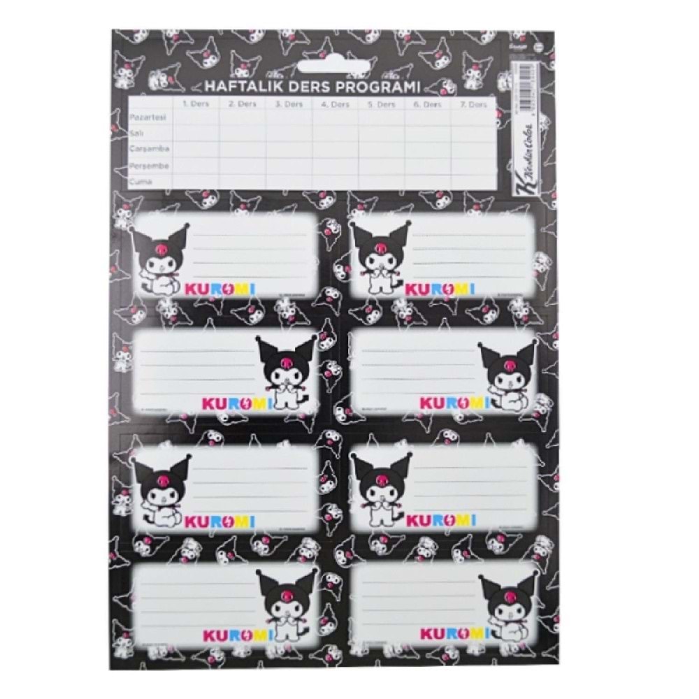Kuromi Ders Programlı Etiket 3 Lü 220130-12