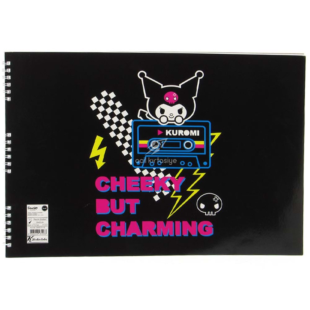 Kuromi Resim Defteri Spiralli 25x35 15 Yaprak 300215-12 (1 Adet)