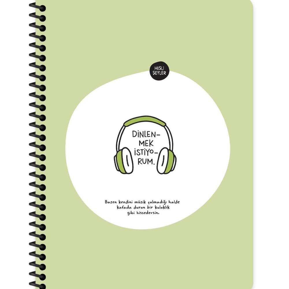 Hisli Şeyler Stickerli Defter Dinlenmek İstiyorum 16,5x22,5 80 Yp.Kar.