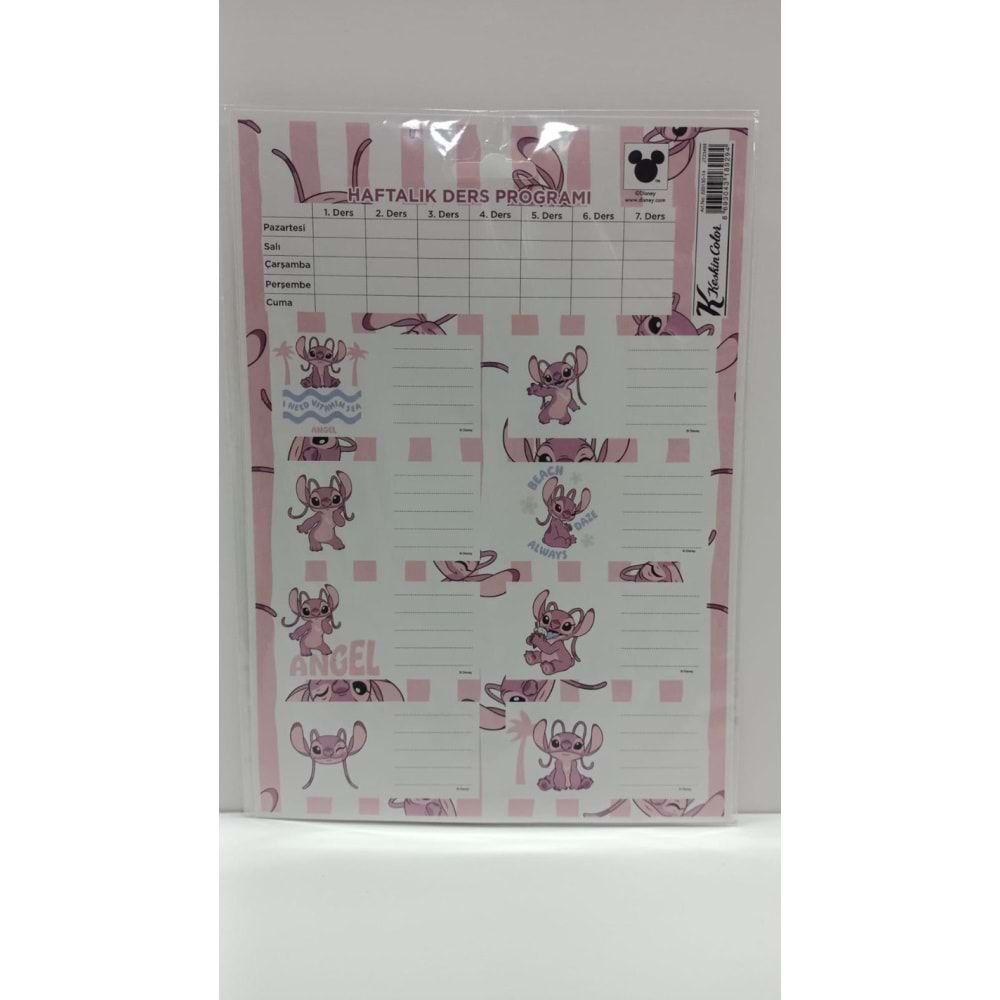 Lilo&stitch Ders Programlı 3lü Etiket