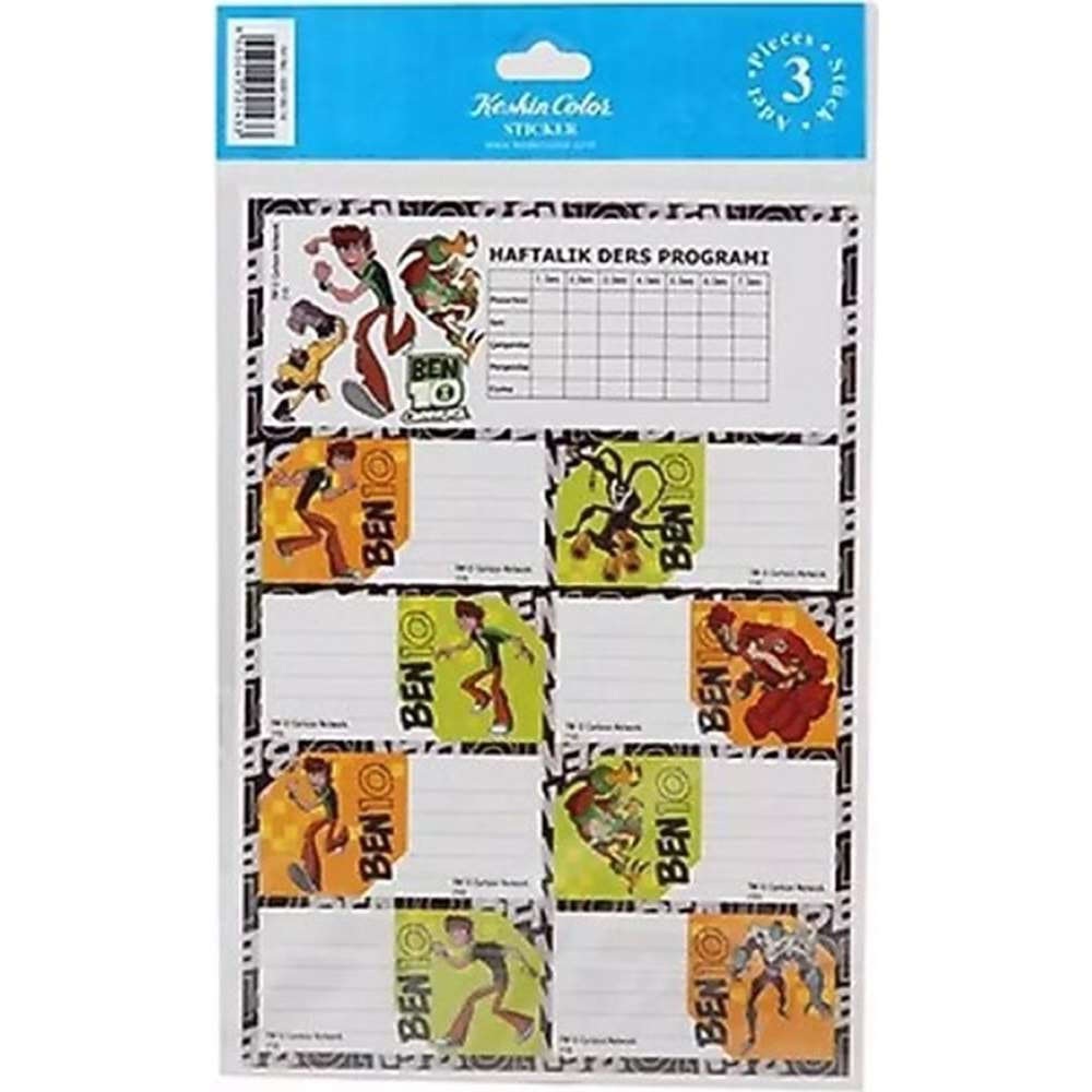 Sonic Ders Programlı 3lü Etiket (1 Adet)