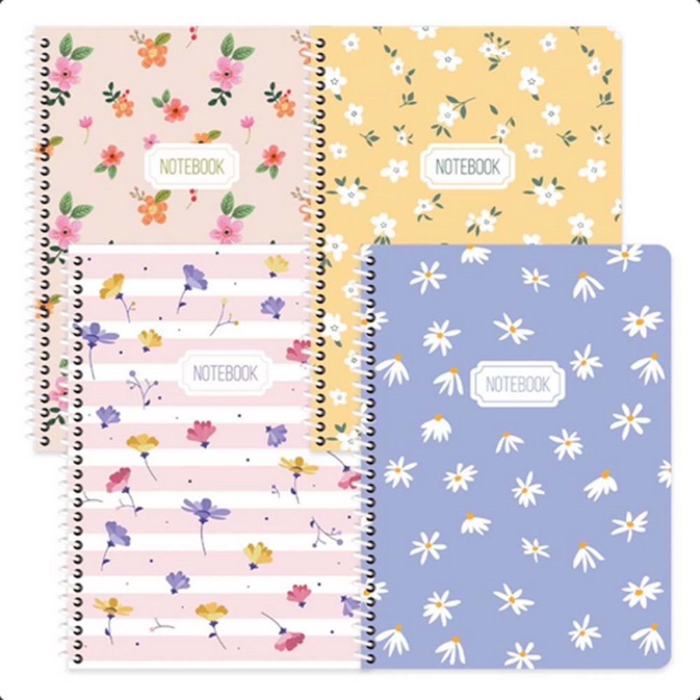 Keskin Color Defter Karton Kp.Spr.Blume 16,5x22,5 80 YP Çizgili 386841-99