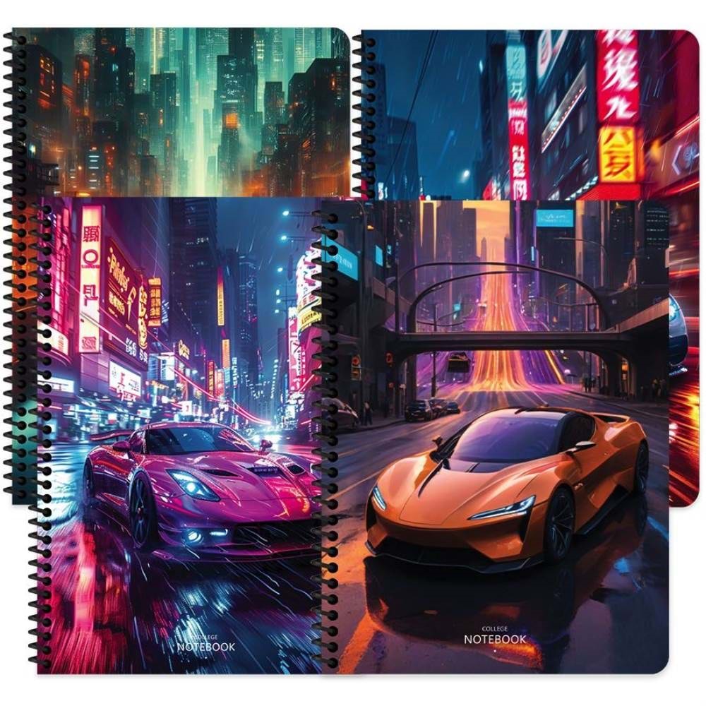 Keskin Color Karton Kapak Spiralli Arabalar Defter 16,5x22,5 80 Yp.Çiz.
