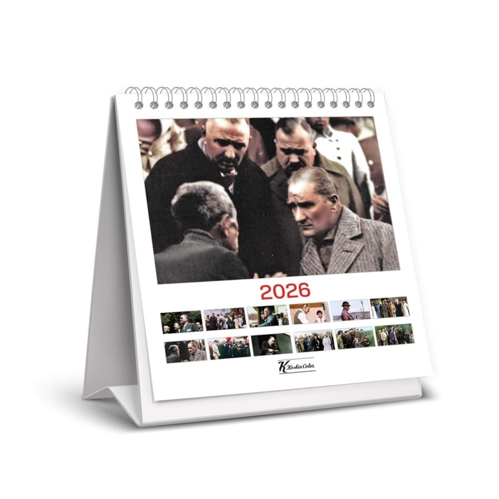 Keskin Color Masa Takvimi Kare Atatürk 2026