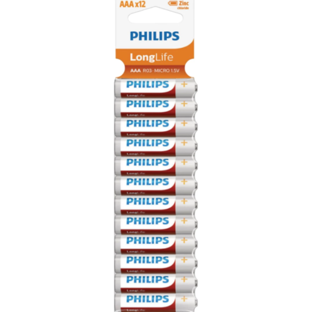 Philips Longlife İnce Kalem Pil AAA 12 Li