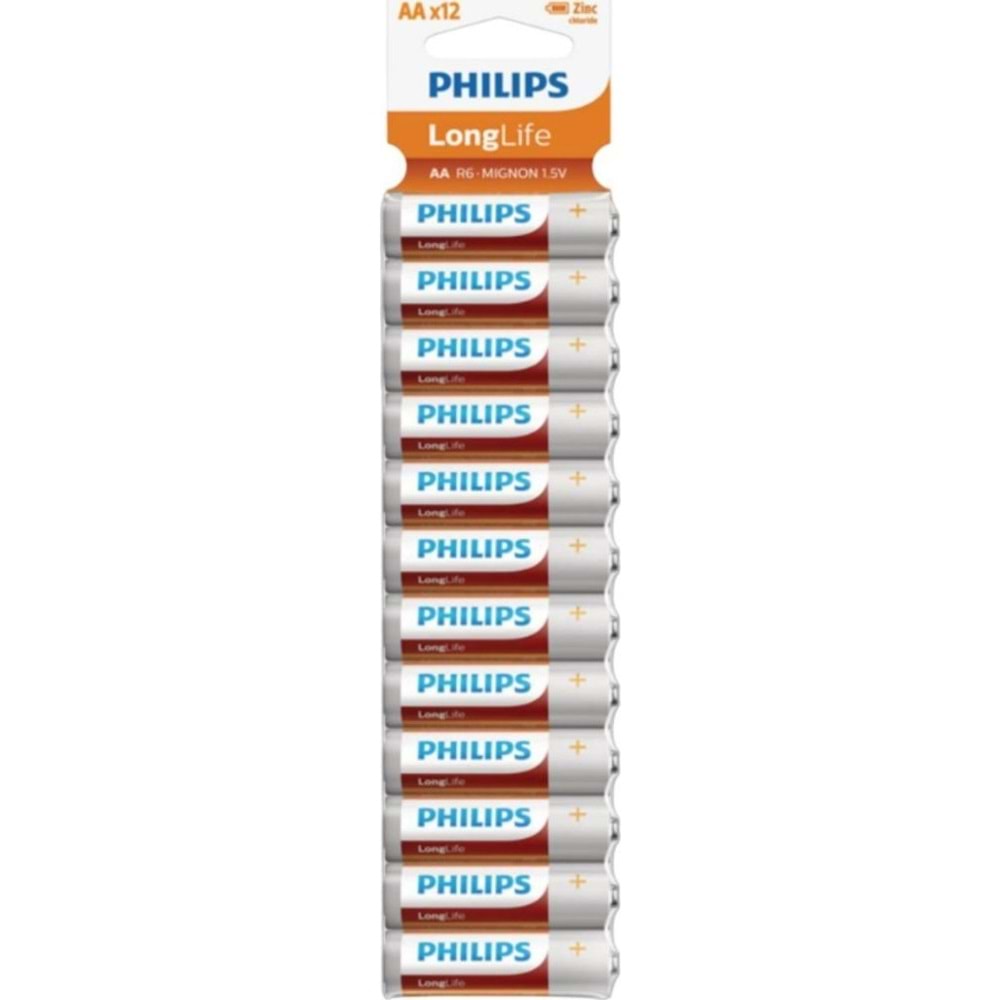 Philips Longlife Kalem Pil AA 12 Li