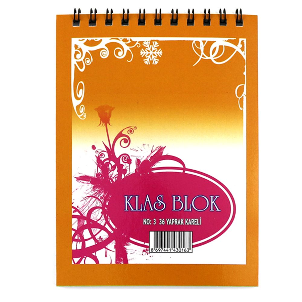 Klas Bloknot Spiralli Kareli No:3 36 YP (1 Adet)