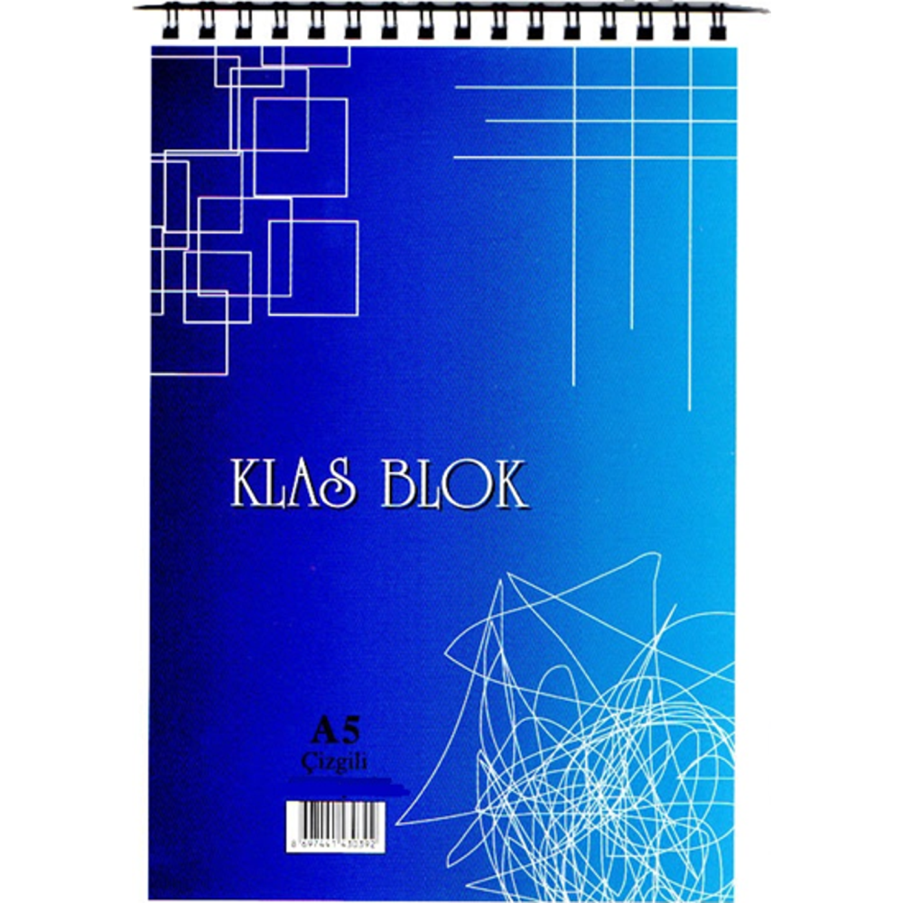 Klas Bloknot Spiralli Çizgili 36 Yaprak A5 (1 Adet)
