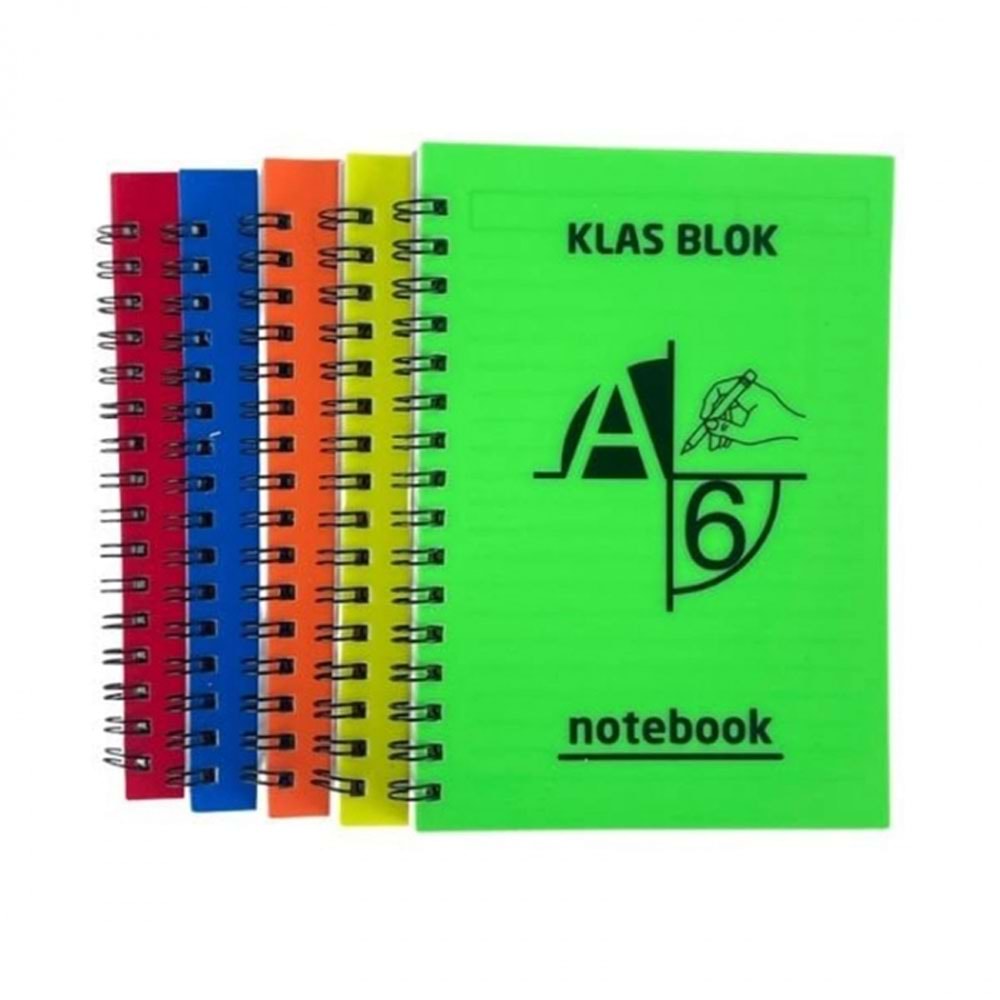 Klas Bloknot Spiralli Plastik Kapak Kareli 72 Yaprak A6 (1 Adet)
