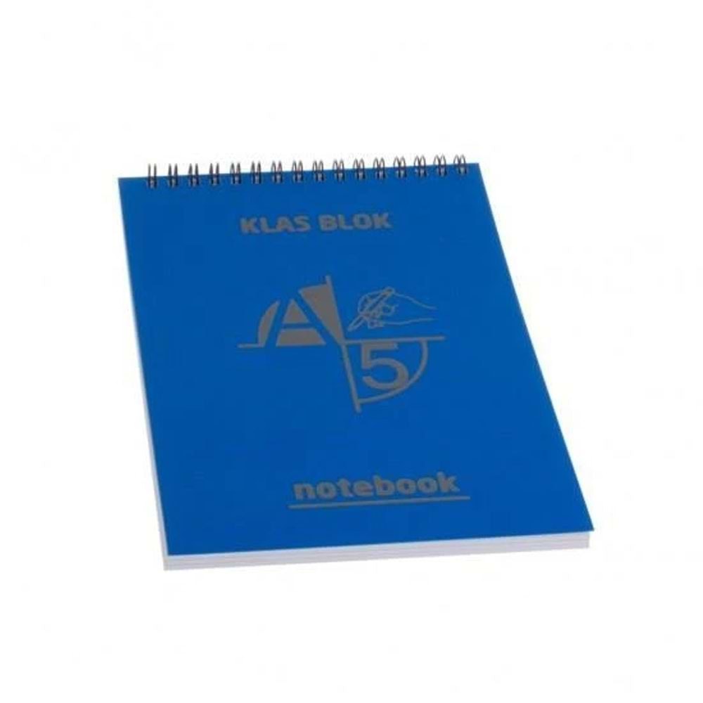 Klas Bloknot Spiralli Plastik Kapak Çizgili 72 Yaprak A5 (1 Adet)