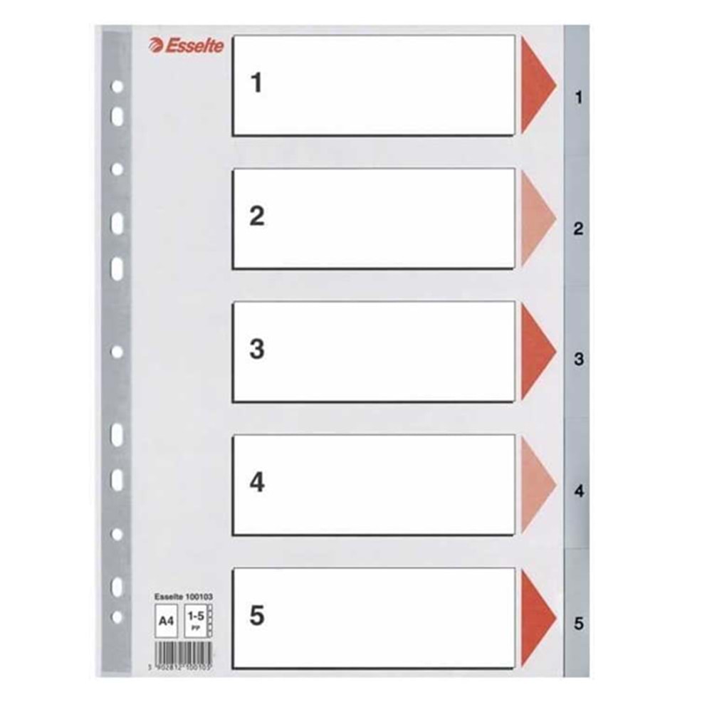 Esselte Seperatör 1-5 Rakamlı Plastik A4 100103 (1 Adet)