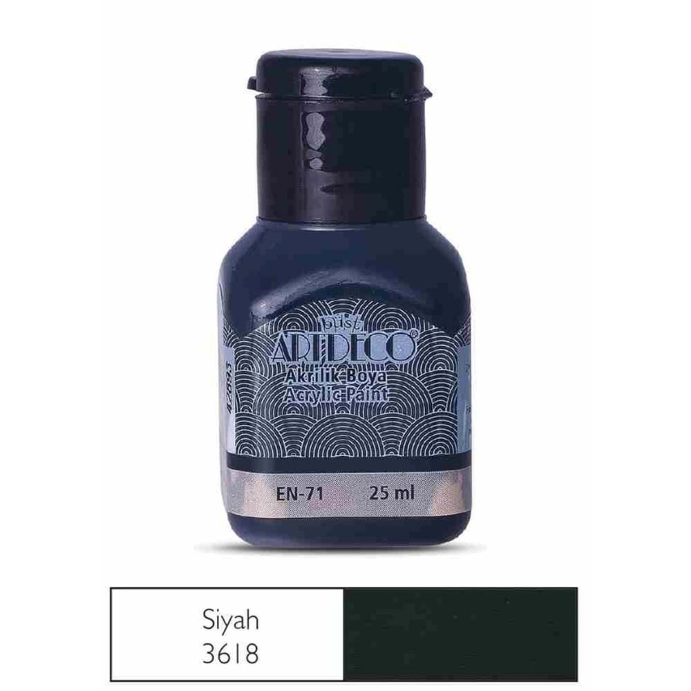 Artdeco Akrilik Boya 25 Ml Siyah 70A-3618 (1 Adet)