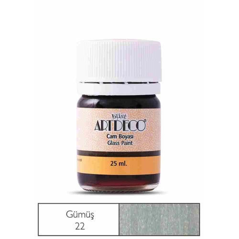 Artdeco Cam Boyası 25 Ml Öğrenci Tipi 22 Metalik Gümüş