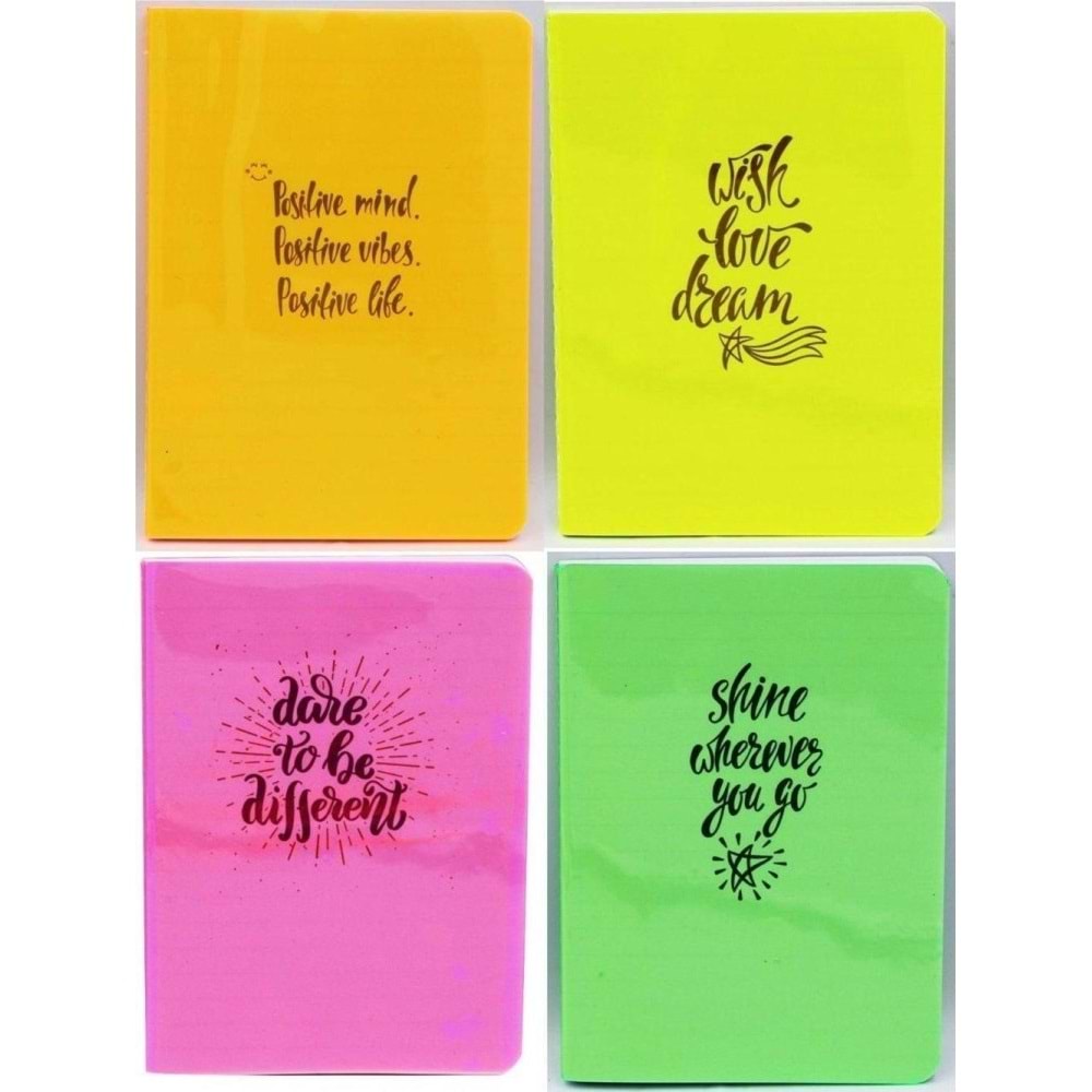 Liz Not Defteri Fosforlu Şeffaf Kapak A6 40 Yaprak Defter (1 Adet)