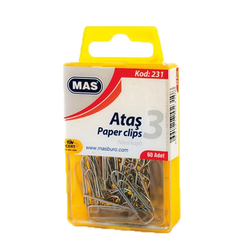 Mas Ataş Kristal Kutu Metal No:3 60 LI 231 (1 Adet)