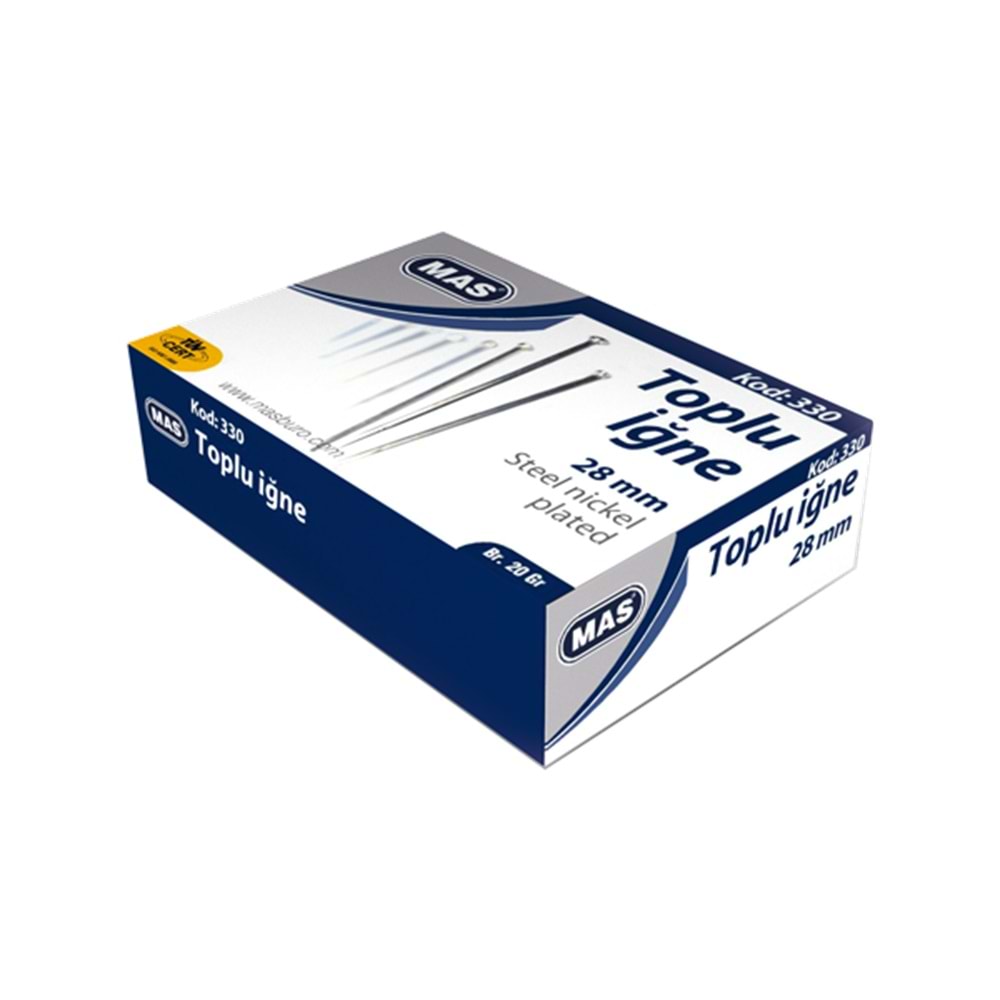 Mas Toplu İğne Nikel 28 MM 20 GR 330